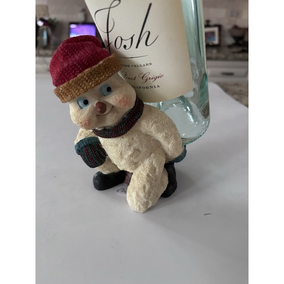 Vintage Frosty Abominable Snowman‎ Christmas Wine Bottle Holder 3351 - Picture 1 of 6